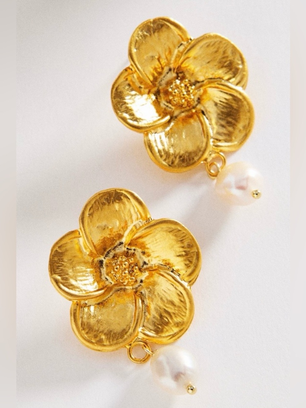 Anthropologie Flower Earrings with Freshwater Pearls by Logan Tay. Brand new!